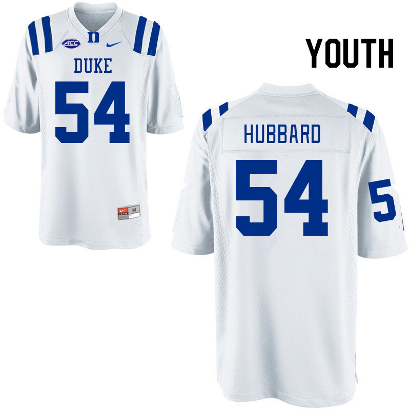 Youth #54 Ethan Hubbard Duke Blue Devils College Football Jerseys Stitched Sale-White - Click Image to Close
